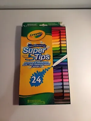 CRAYOLA SUPER TIPS Pack Of 24 Washable Felt Tip Colouring Marker Pens  • £6.99