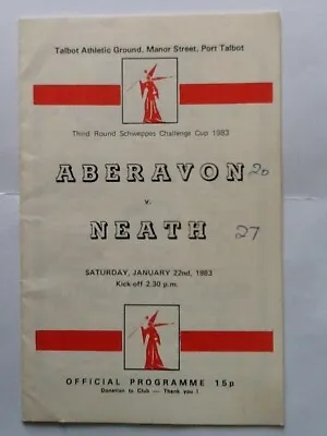 1983 ABERAVON V NEATH Programme - Schweppes WRU Cup 3rd Round  • £0.99