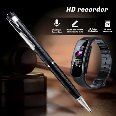 32gb Spy Digital Voice Activated Recorder Audio Recording Pen Watch MP3 Player • $24.99