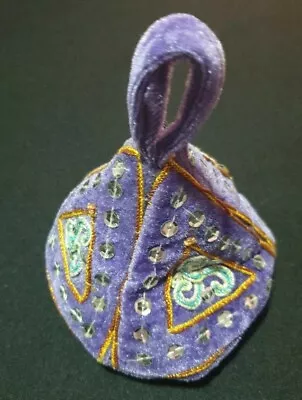 Gypsy Lavender Hippie Embelished Boho Velvet 3D Triangle Zip Purse • $25