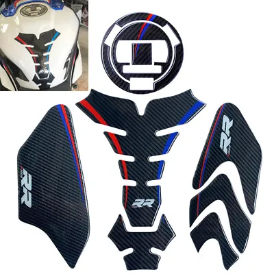 For BMW S1000RR 3D Carbon Fiber Texture Fuel Tank Protector Pad Decal Sticker • $26.99