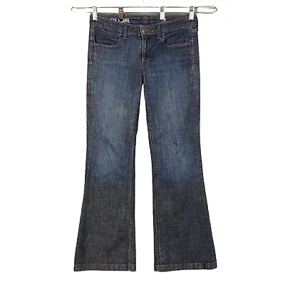 J Crew Jeans Womens 28 Blue Flare High Heel Mid Rise 31 Inch Inseam Denim Pants • $16.88