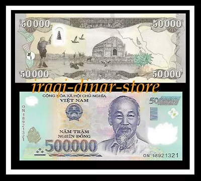 500 000 Vietnam Vietnamese Dong + 50 000 Iraqi Dinar Unc. Banknote Currency • $187.48