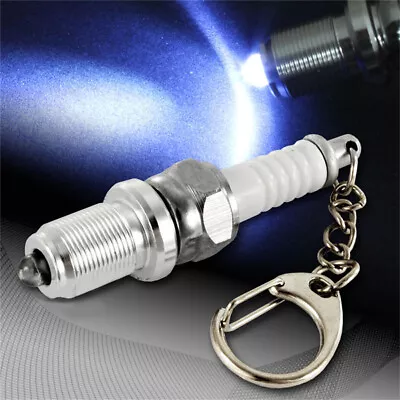 Mens Car Part Keyring LED Key Chain Spark Plug Key Chain Keychain Gift Universal • $4.09