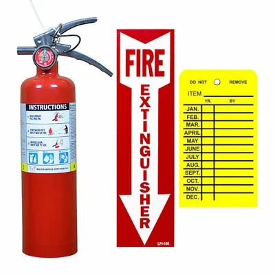 2.5. Lb. Buckeye ABC Fire Extinguisher W/Veh. Bracket Sign Inspection Tag  • $74.95