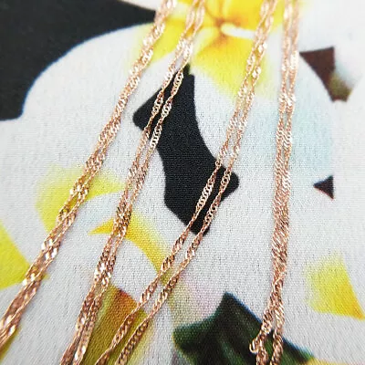 Dainty 9ct Rose Gold Twist Curb Chain For Pendants Singapore 16 18 20 Inch • £63