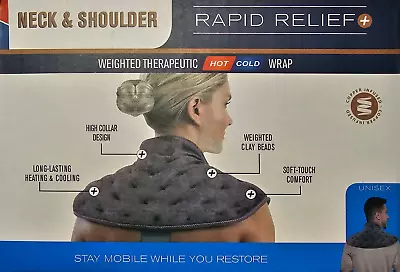 Neck Warmer Microwave Weighted Shoulder Pain Relief Hot Cold Therapy Wrap Blue • £16.99