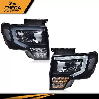 Fit For 2009-2014 Ford F-150 Projector Headlights Black/Smoke LED DRL Head Lamps • $141.80