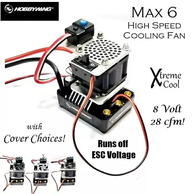 RCP Xtreme Cool Hobbywing G1 G2 Max 6 High Speed Cooling Fan System 8 Volt 28cfm • $54.99