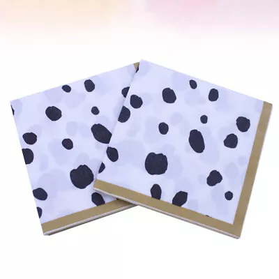  40 Sheets Cow Printed Napkins Flower Cake Decorations Party • £10.19