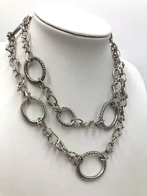 MICHAEL DAWKINS 925 Sterling Starry Night Dotted 36  Long Necklace 110.3 Gr. • $215