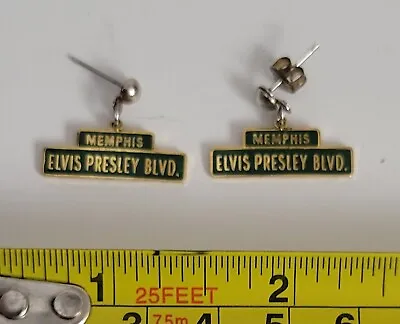 Vintage Memphis Elvis Presley Blvd Earrings • $28