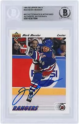 Signed Mark Messier New York Rangers Hockey Slabbed Card • $149.99