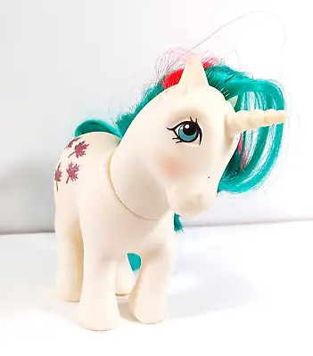 Vintage My Little Pony MLP G1 GUSTY Unicorn White 1984 Glitter Maple Leaf Figure • $20.05