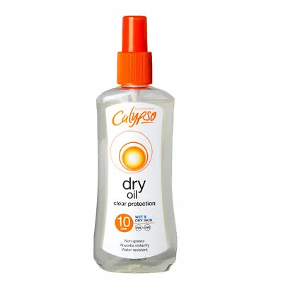 Calypso Clear Protection Dry Oil Wet Skin | Sunscreen SPF 10 | 200ml • £7.28