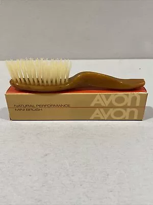 Vintage 1980s Avon Natural Performance Mini Travel Brush Brown Handle 1982 W/Box • $33.16