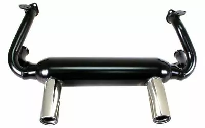 2 Tip Exhaust System -1 3/8 Black W/ Chrome Tips - Vw Bug Baja Ghia Empi 3418 • $199.95