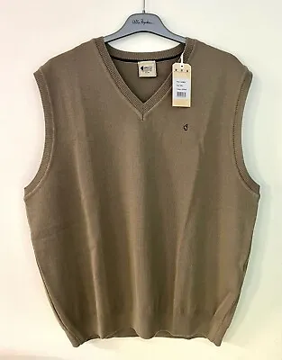 Gabicci Men's Plain V-Neck Slipover Stone Size 4XL • £23