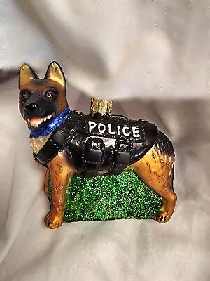 Old World Christmas - K-9 Police Dog Glass Ornament • $16.99