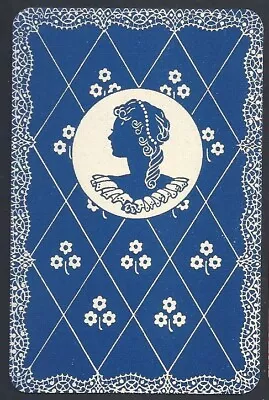 #100.210 Vintage Swap Card -EXC- Silhouette Lady In Blue • $3