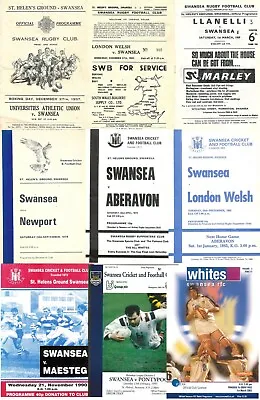 SWANSEA RUGBY CLUB PROGRAMMES 1983 AT HOME V WELSH & ENGLISH CLUBS • £4.99