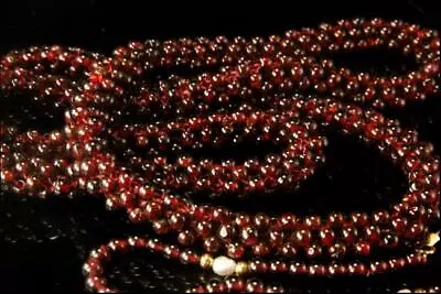 2 Vintage Red Garnet Beaded Necklace 14k Gold Bracelet Necklace  Mr • $145