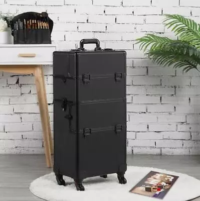 Professional Rolling Makeup Train Case Cosmetic Trolley Makeup Storage Organizer • $80.99