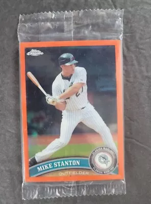 2011 Topps Chrome Orange Refractor  Mike (giancarlo) Stanton Still Sealed!! • $11.11