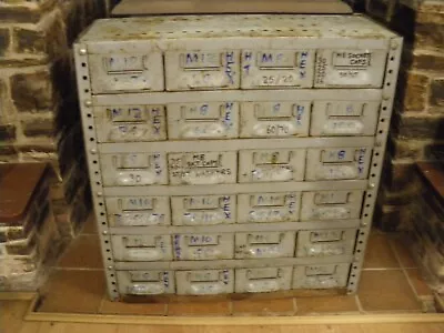 Vintage Metal Engineers Drawers 24 In Cabinet Storage Rack  (64 X 61 X 23cm) • £80