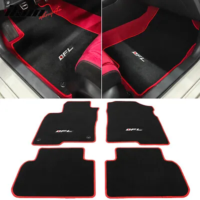 Fits 22-24 Honda Civic Floor Mats Carpet Front Rear Black Nylon W/ Red Edge & FL • $39.99