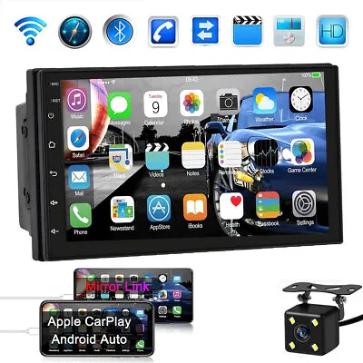 $79.99 • Buy 7 Car Apple Carplay Radio Android Auto Double Touch Screen Stereo Bluetooth 2Din