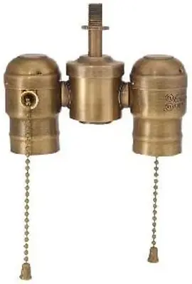 $149.37 • Buy ® 2-Lite Cluster W/Pull-Chain Sockets, Antique Brass