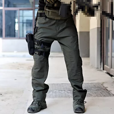 Waterproof Men's Tactical Cargo Pants Outdoor Army Military Combat Camo Trousers • $41.79