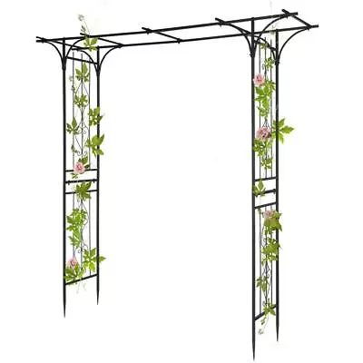 Outdoor Metal Garden Arch Gothic Arbor Garden Trellis For Climbing • $70.99