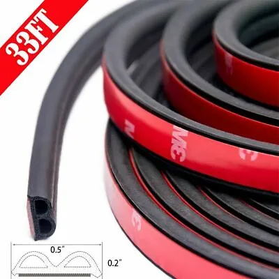 33FT B-Shape Rubber Car Door Seal Strip Hollow Edge Guard Weatherstrip Universal • $10.99