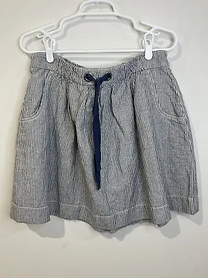 NWT J. Crew Factory Preppy Seersucker Skirt Drawstring Tie Size Medium • $30