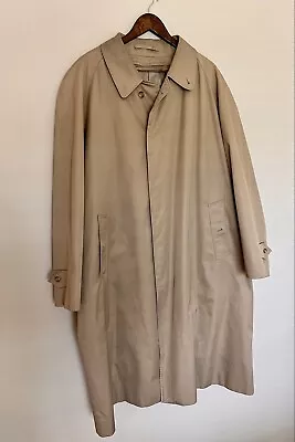 Burberry Trench Coat Vintage 80s Men's 48R Wool Nova Check Lining Gabardine • $169.95