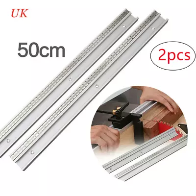 2x 500MM Aluminum Alloy T-Track Chute T-slot Woodworking Scale Track 45Type Slot • £15.99