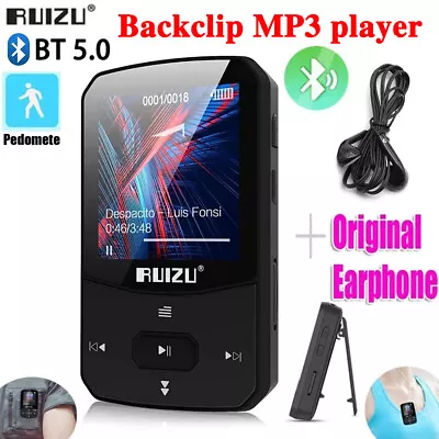 16GB 8GB Clip Mp3 Player With Bluetooth 5.0 Mini Portable Wearable Mp3 Player • $33.88