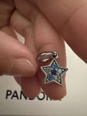 Brand New Authentic Pandora Bright Star Blue Crystal Pendant Charm #396376NSBMX • $33