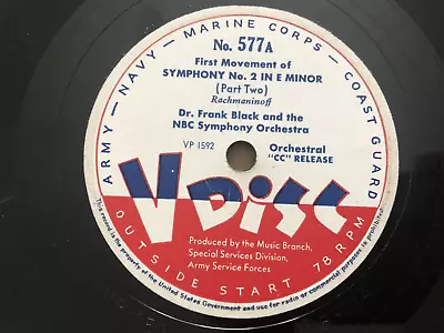 V DISC 12  Record 78 Rpm 577 ESPANHARLEM Rochester Symphony Dr Frank Black • $29.99