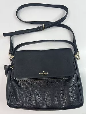 Kate Spade Chester Street Miri Handbag Black Pebble Leather Crossbody Top Handle • $40