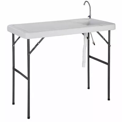 Folding Fish Hunting Cleaning Cutting Table Camping Sink Faucet • $79.99