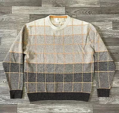 Vintage Viyella Lambswool Knit Sweater Men’s Large Multicolor Check Hipster 90s • $35