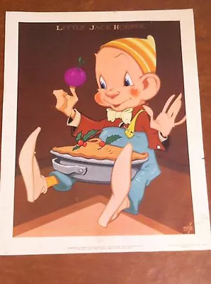 Vintage Vernon Grant Nursery Rhyme Print Little Jack Horner 1938 • $75