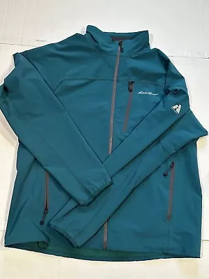 Eddie Bauer Men’s XL First Ascent Red Zip-Up Light Weight Soft Shell Jacket 1102 • $20