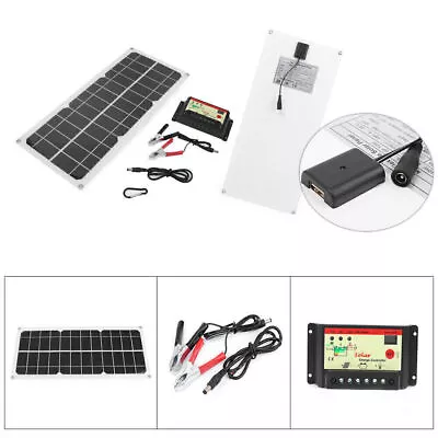 12V 10W Watt Solar Panel Controller Battery Charger Kit Semi Flexible UK Stock • £46.54