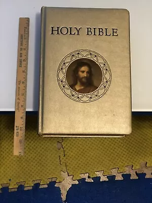 Holy Bible 1953 Vintage Catholic Action Edition Illustrated Hardcover Gilded • $17.99