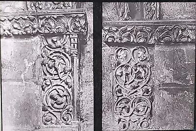 Tympanum Details Notre Dames Reims Cathedral France Magic Lantern Glass Slide • $2.95