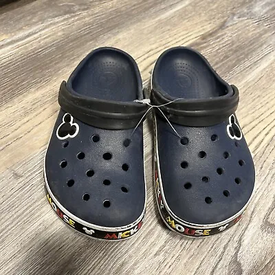 Crocs Mickey Mouse Crocband Clogs Kids Youth Size 4 SlipOn Disney • $18.70